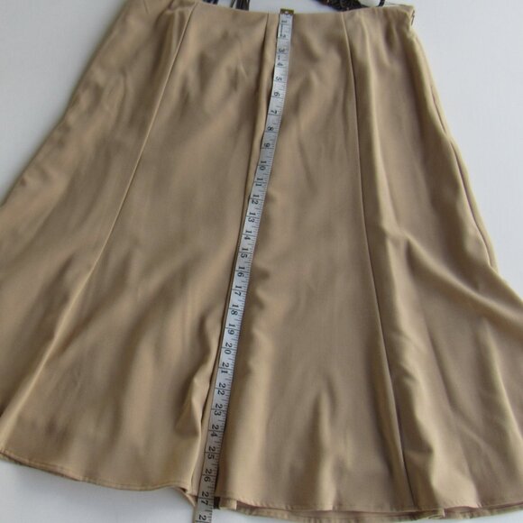 Intriguing Threads Women's Tan Midi A-Line Flowy Skirt With Belt Size 12 - Picture 4 of 6